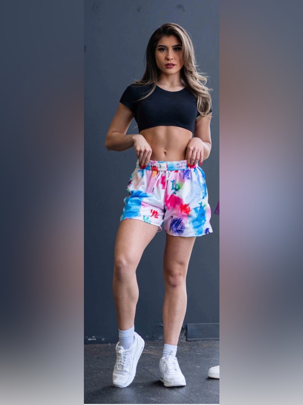 YOUNGLA 141 THE BLOCK PARTY SHORTS In Color Splash Size Small